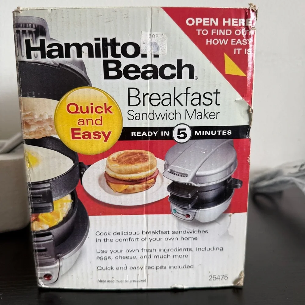NEW Hamilton Beach Breakfast Sandwich Maker - Gray